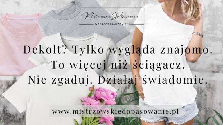 Jak dobrać plisę do dekoltu w T-shircie
